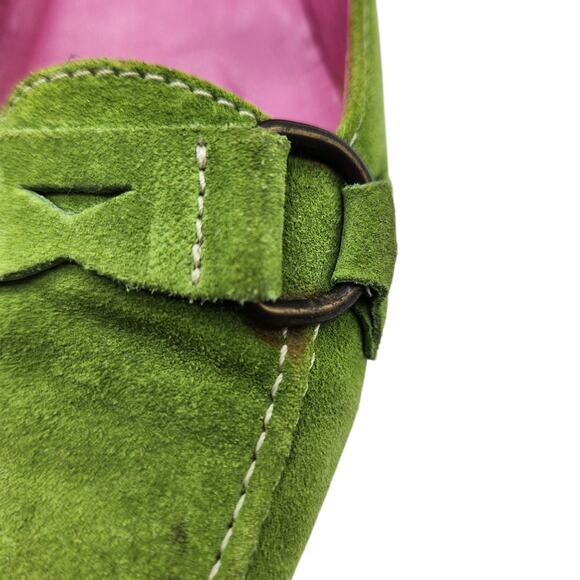 J.Crew Suede Flats – Green Pointed Toe with Buckle Detail & Pink Insole 7.5 - Picture 8 of 8